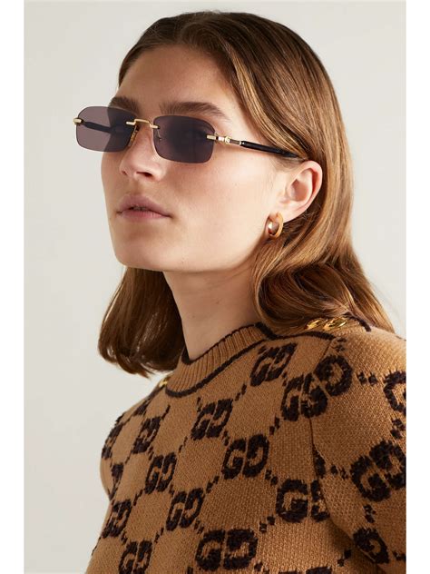 gucci rectangular-frame acetate sunglasses|Gucci crystal embellished sunglasses.